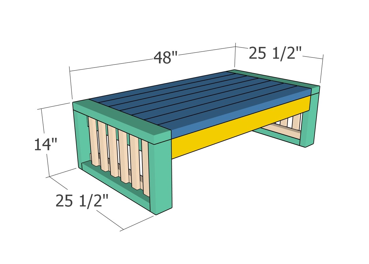 Outdoor coffee table - dimensions