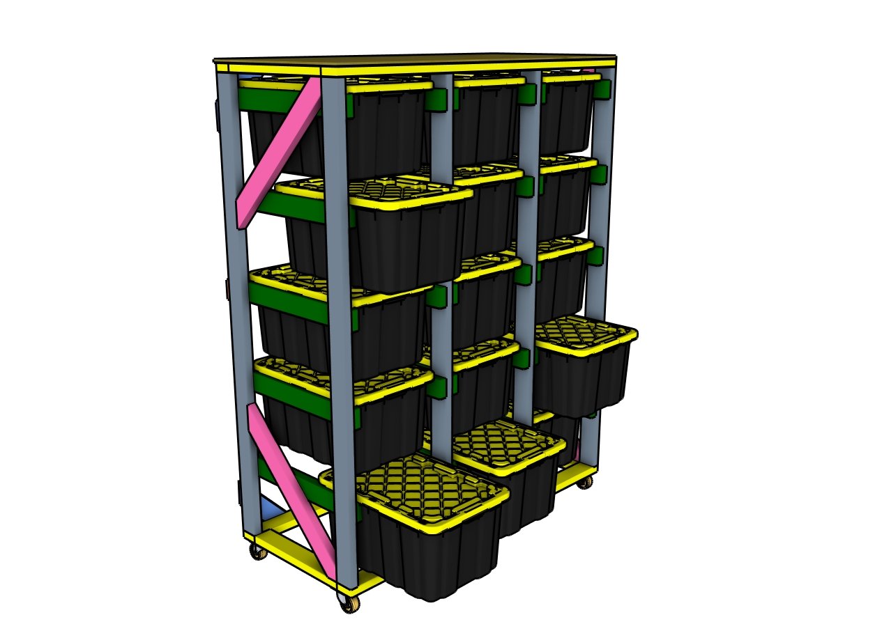 Fitting the totes inside the rack