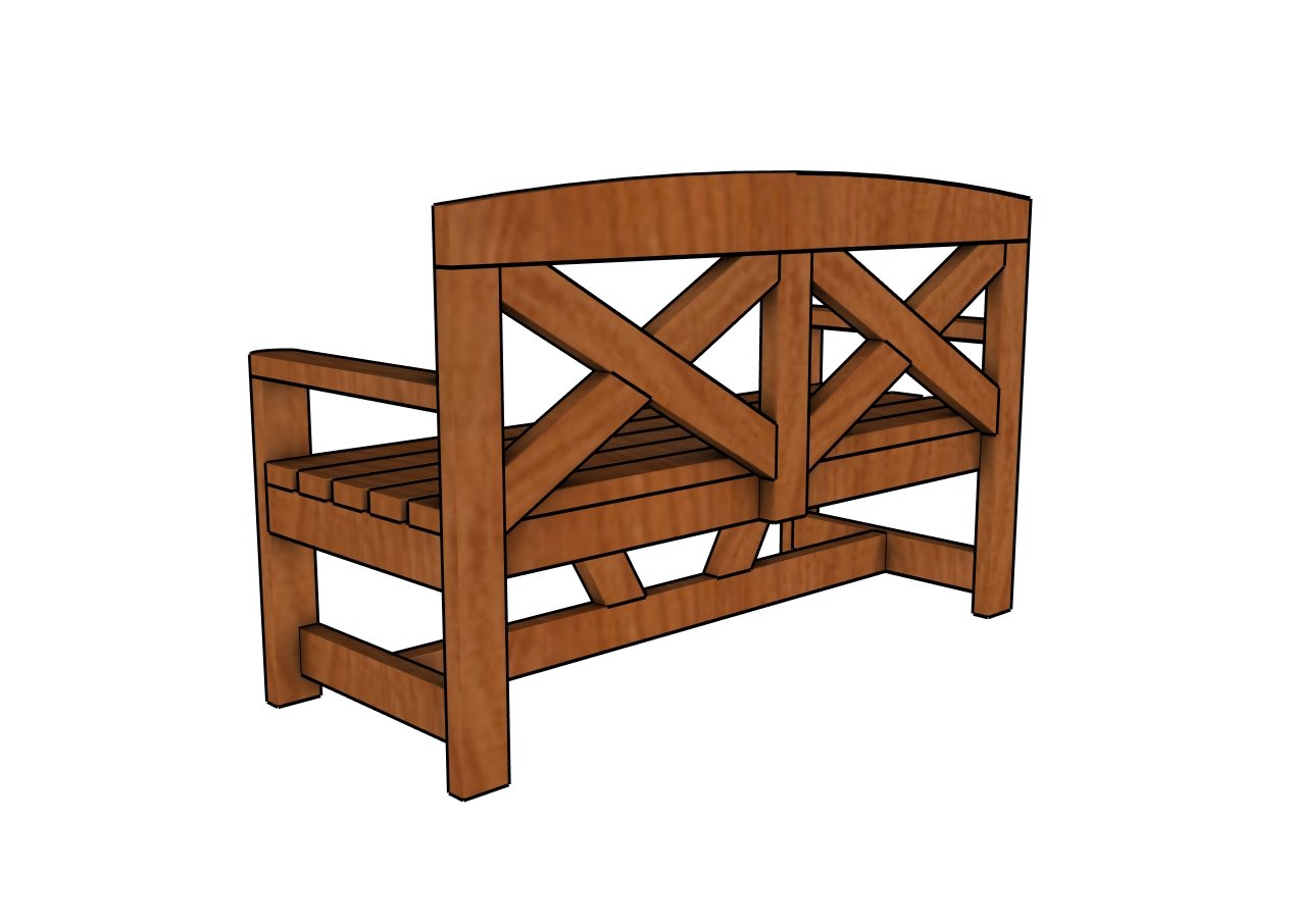 2x4 bench plans - back view